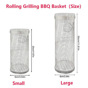 Rolling BBQ Basket - Stainless Steel Mesh, Leakproof Design - StylishShop