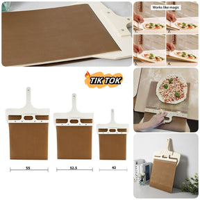 Sliding Pizza Peel with 3 Sizes and Wooden Handle - Essential Kitchen Gadget for Transferring Pizza - StylishShop