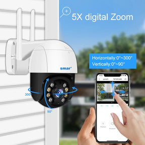 Smar 4K 8MP Wifi PTZ Camera 5x Digital Zoom AI Human Detect ONVIF - StylishShop