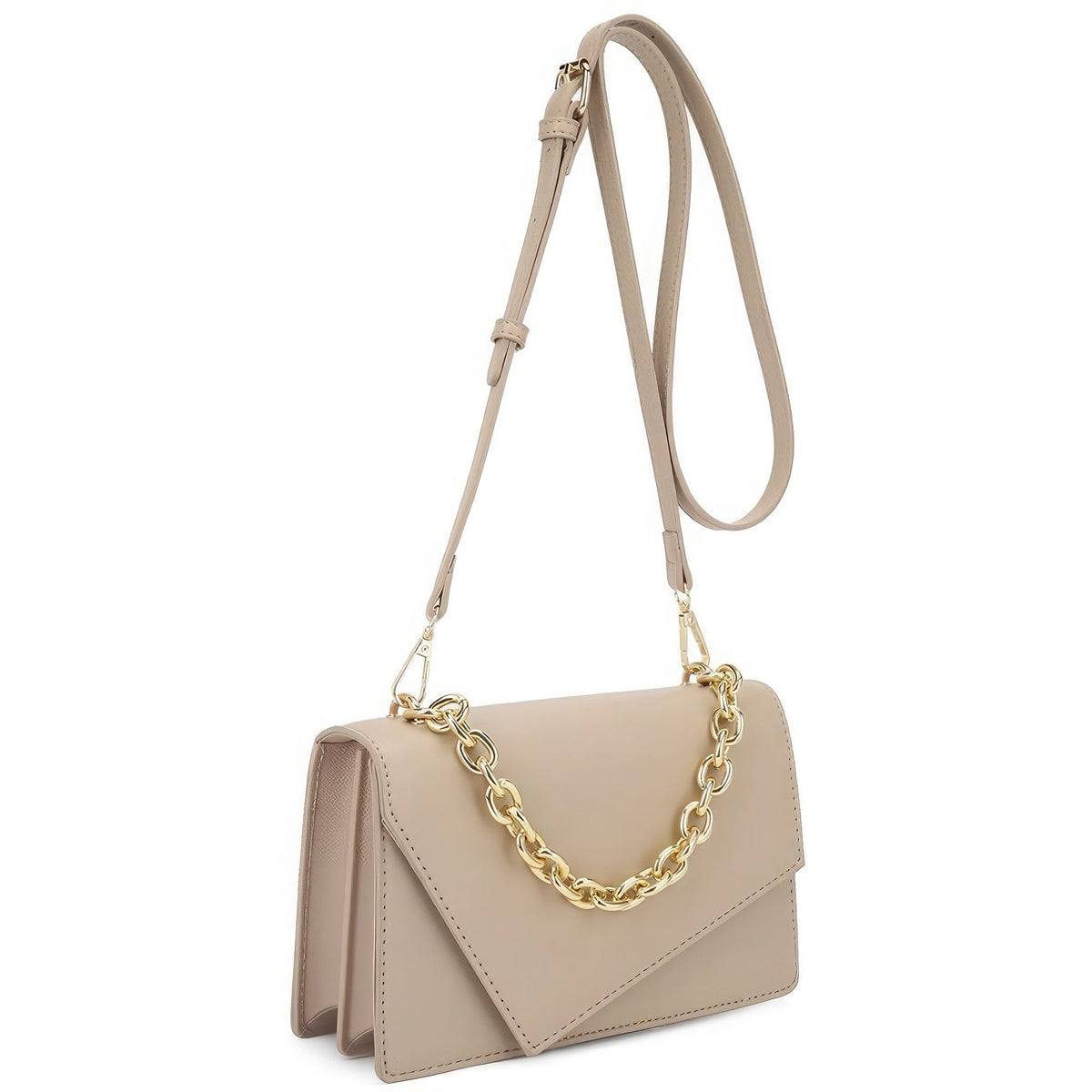 Smooth Plain Chain Link Crossbody Bag - StylishShop