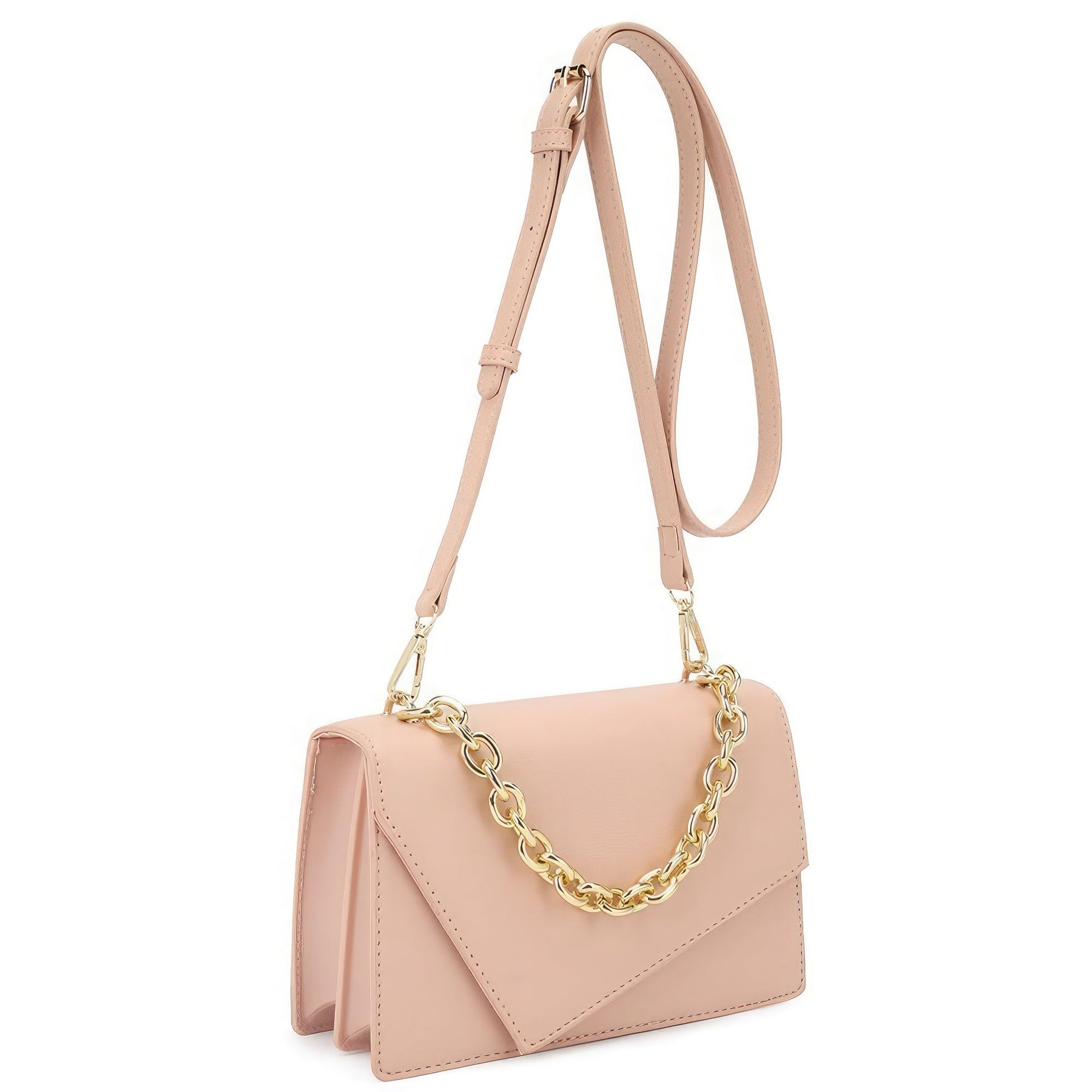 Smooth Plain Chain Link Crossbody Bag - StylishShop