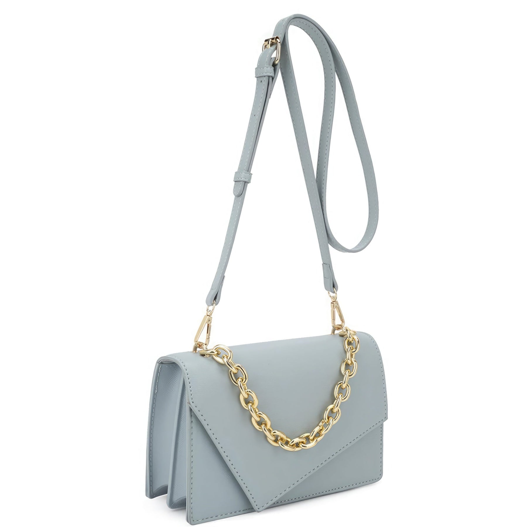 Smooth Plain Chain Link Crossbody Bag - StylishShop