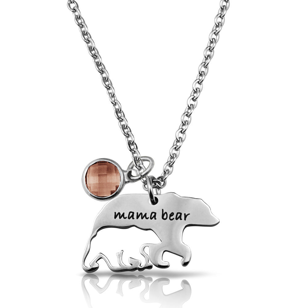 Stainless Steel Jewelry Necklace Mother Bear - StylishShop