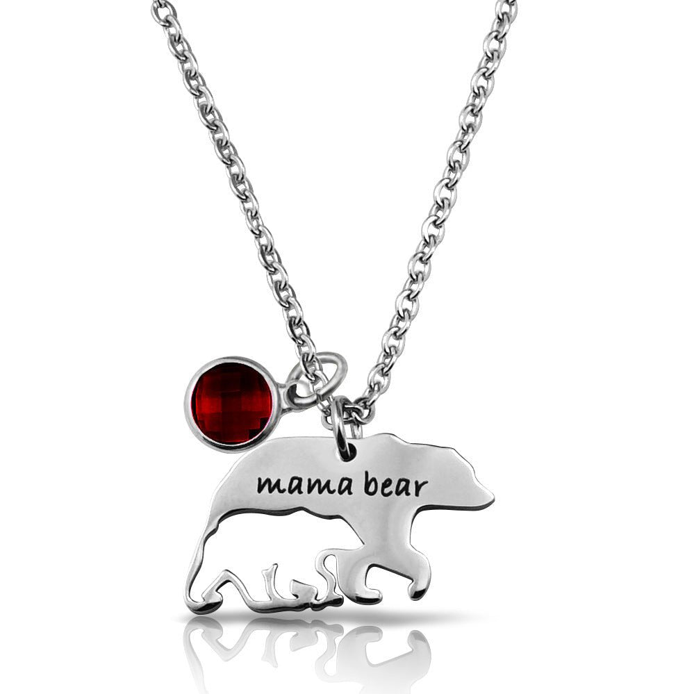 Stainless Steel Jewelry Necklace Mother Bear - StylishShop