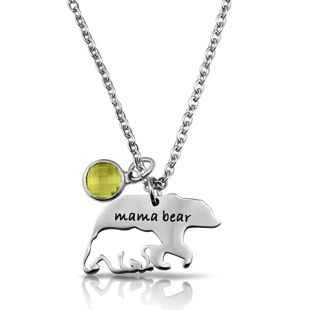 Stainless Steel Jewelry Necklace Mother Bear - StylishShop