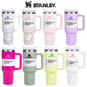 Stanley 30oz/40oz Insulated Tumbler With Lid and Straws Stainless Steel Coffee Tumbler with Handle Vacuum Leak Proof Coffee Cup - StylishShop