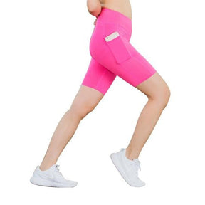 Stretchy Yoga Shorts with Convenient Phone Pocket - StylishShop