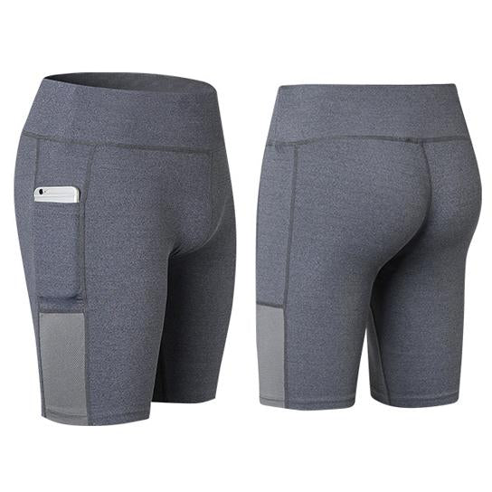 Stretchy Yoga Shorts with Convenient Phone Pocket - StylishShop