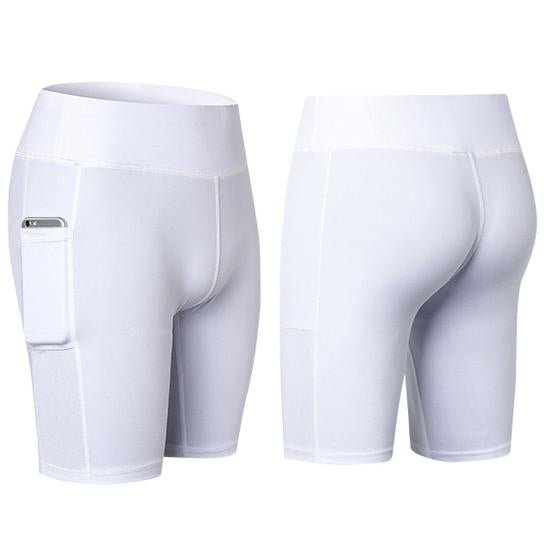 Stretchy Yoga Shorts with Convenient Phone Pocket - StylishShop