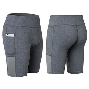 Stretchy Yoga Shorts with Convenient Phone Pocket - StylishShop