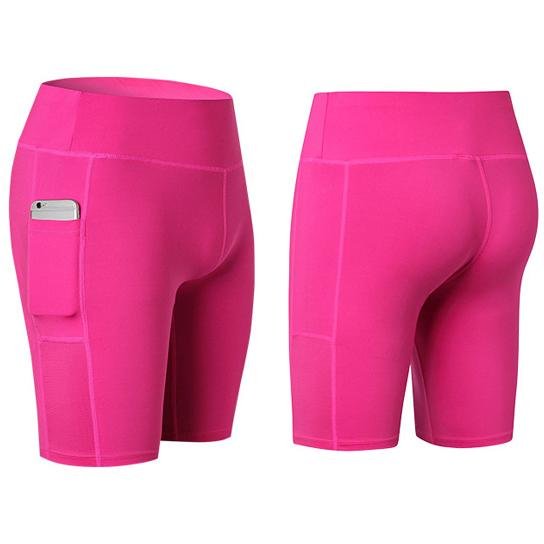 Stretchy Yoga Shorts with Convenient Phone Pocket - StylishShop