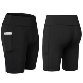 Stretchy Yoga Shorts with Convenient Phone Pocket - StylishShop