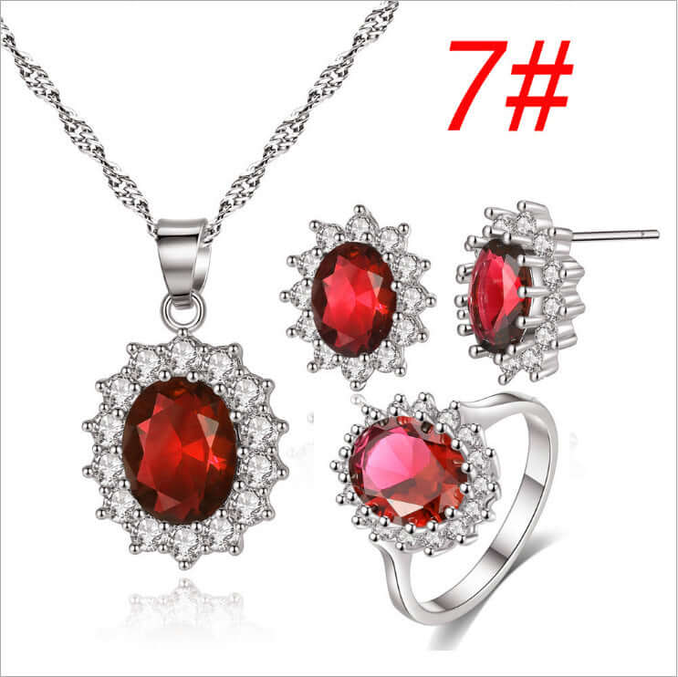 Sunflower Jewelry Set Necklace Ring Stud Earrings Bridal Jewelry - StylishShop