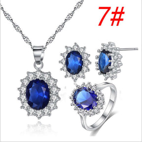 Sunflower Jewelry Set Necklace Ring Stud Earrings Bridal Jewelry - StylishShop