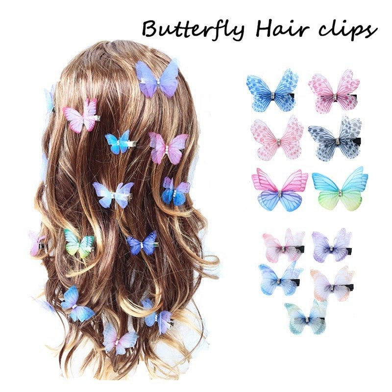 Three - dimensional tulle butterfly hairpin jewelry - StylishShop