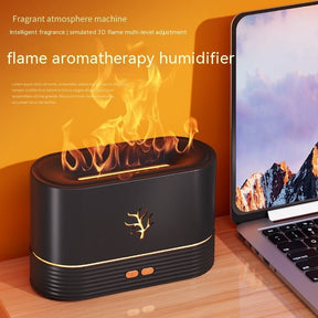 USB Smart Flame Humidifier with LED Timer - Aromatherapy Diffuser and Fire Simulation Night Lamp for Cozy Home Ambiance - StylishShop