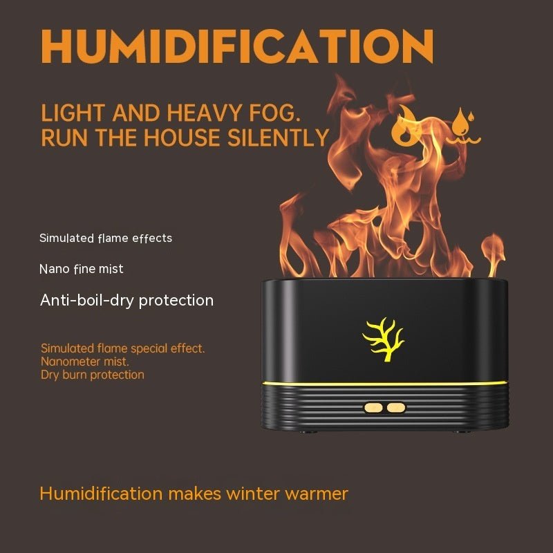 USB Smart Flame Humidifier with LED Timer - Aromatherapy Diffuser and Fire Simulation Night Lamp for Cozy Home Ambiance - StylishShop