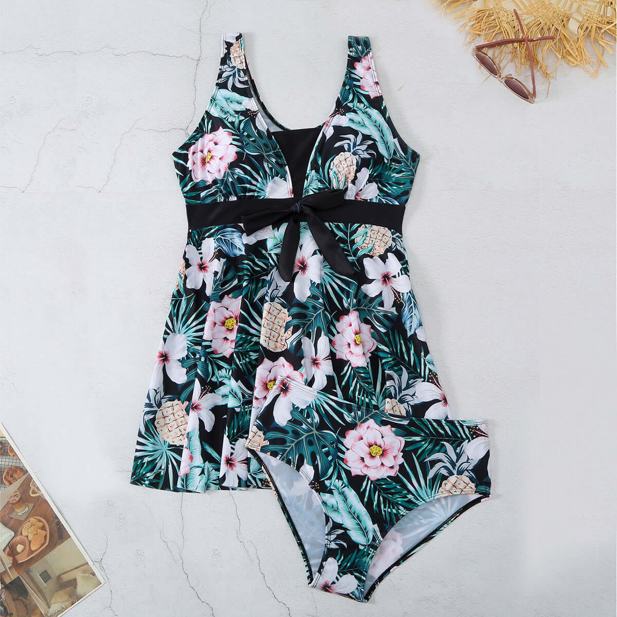 Women's V - neck Printed Split Bikini Swimsuit - StylishShop