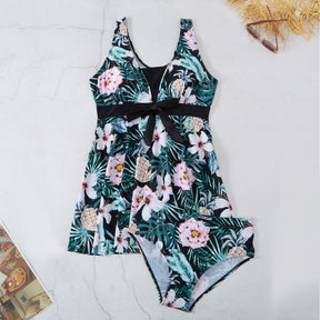 Women's V - neck Printed Split Bikini Swimsuit - StylishShop