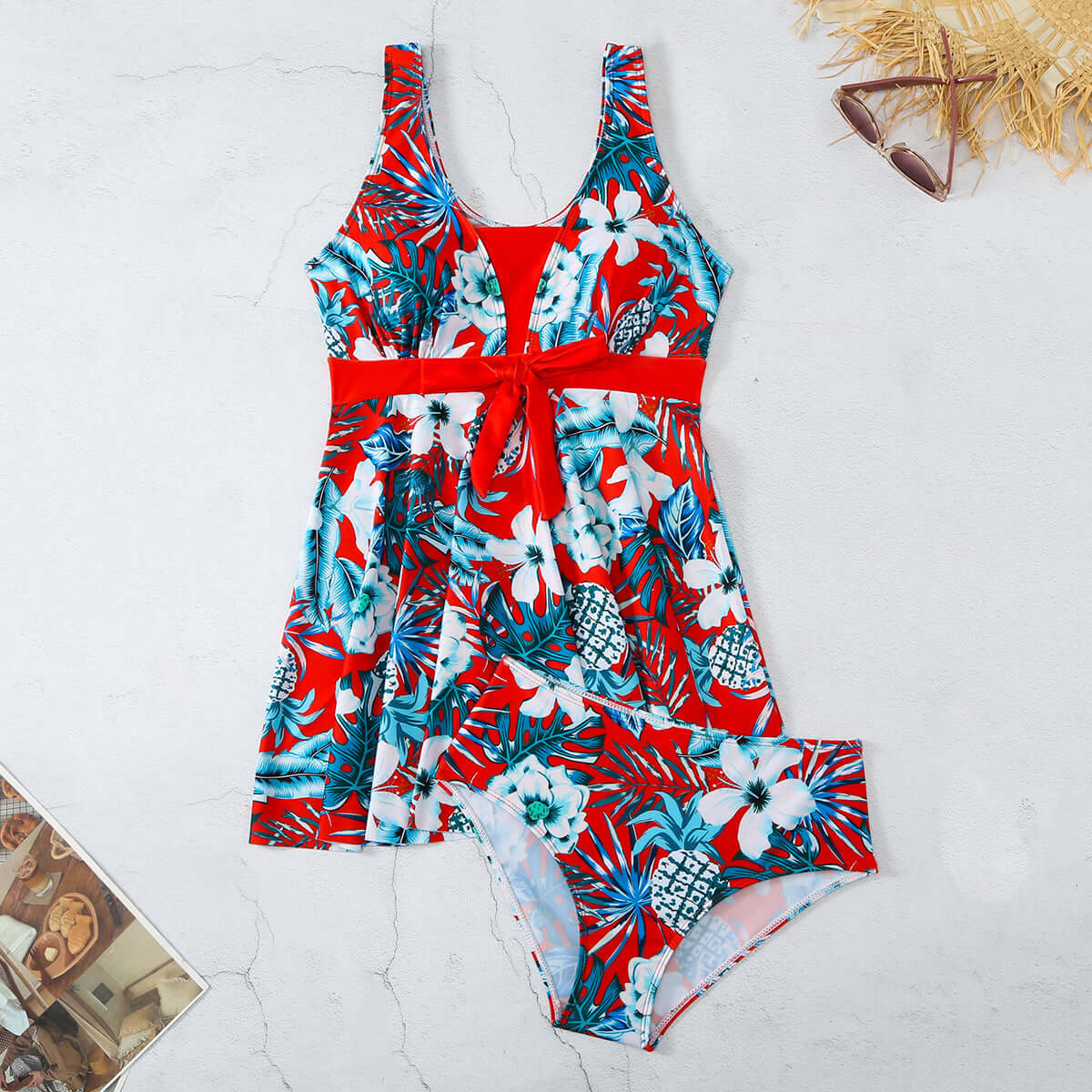 Women's V - neck Printed Split Bikini Swimsuit - StylishShop